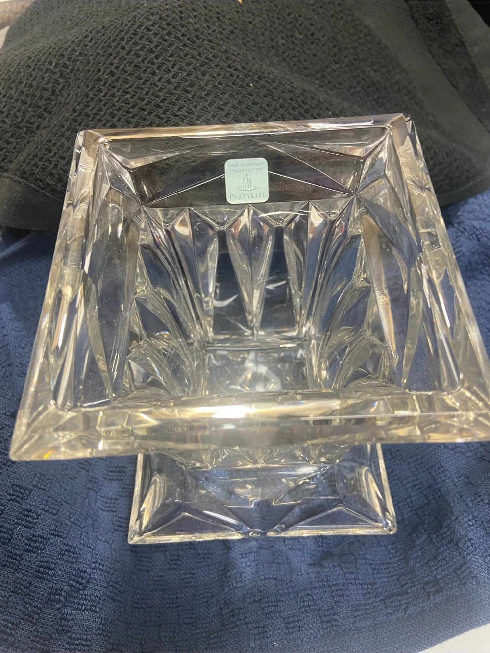 Vintage PartyLite Made in Germany Faceted Crystal Votive Candle Holder